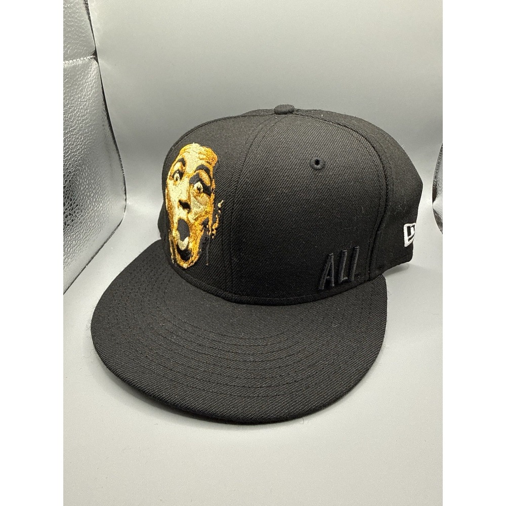 Muhammad Ali New Era 59FIFTY Fitted Hat 7 3/8 Black Gold Face Boxing Collection